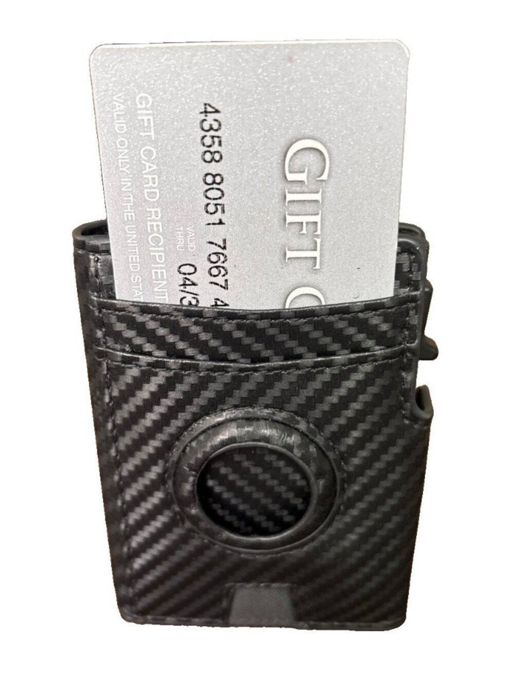 Black Carbon Fiber Pattern Trifold Men's Wallet with Card Holder-Magnetic & Fold